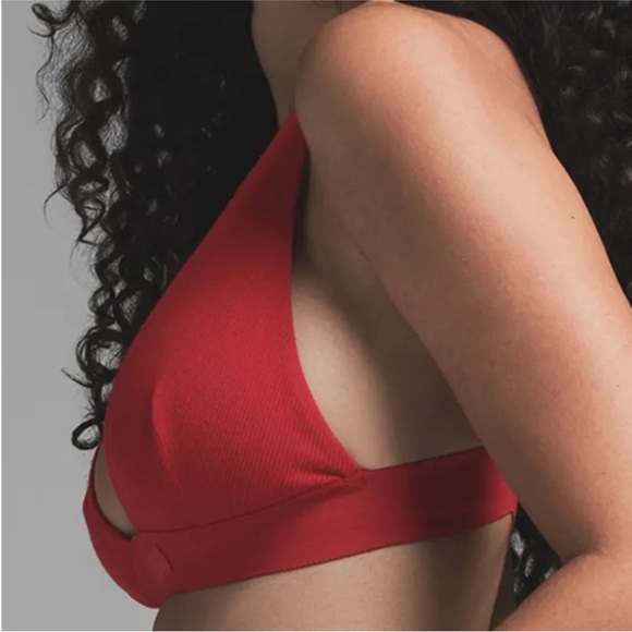 SKIMS COTTON RIB PLUNGE BRALETTE IN CRANBERRY size Xl - Picture 2 of 7